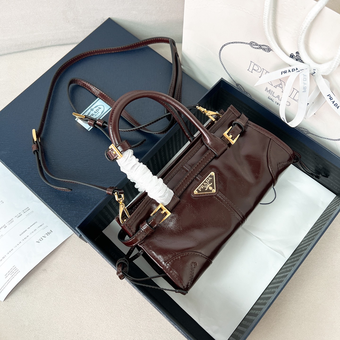 프라다 Bonnie 가죽  미니백 1BA486 23.512x9