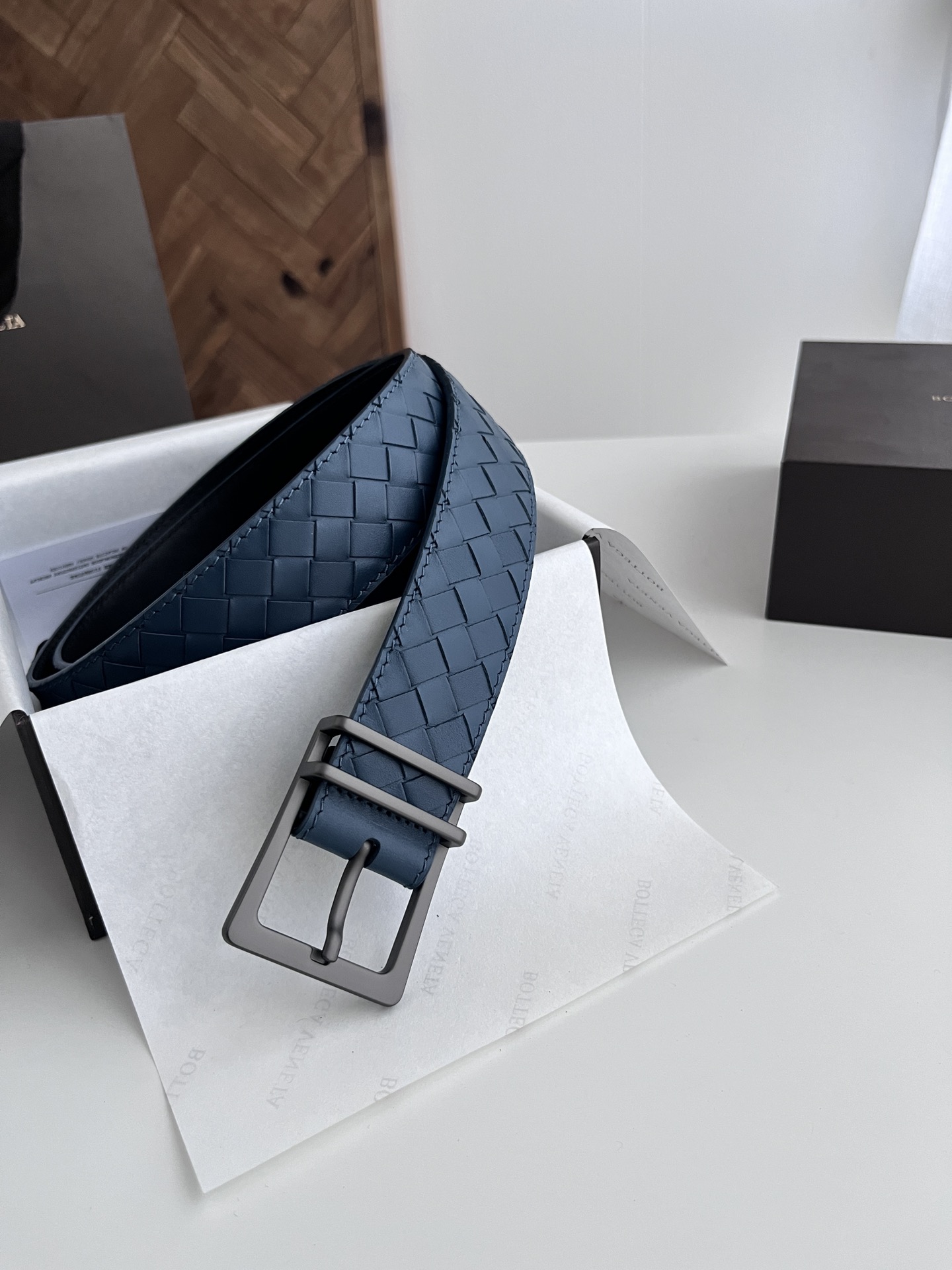 보테가 베네타 인트레치오 위빙 가죽 벨트 35mm