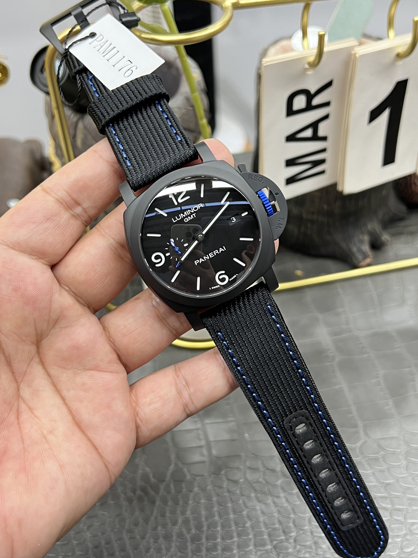 VS l P9000 l 44mm l 파네라이 PAM1176 블랙 세라믹 시계