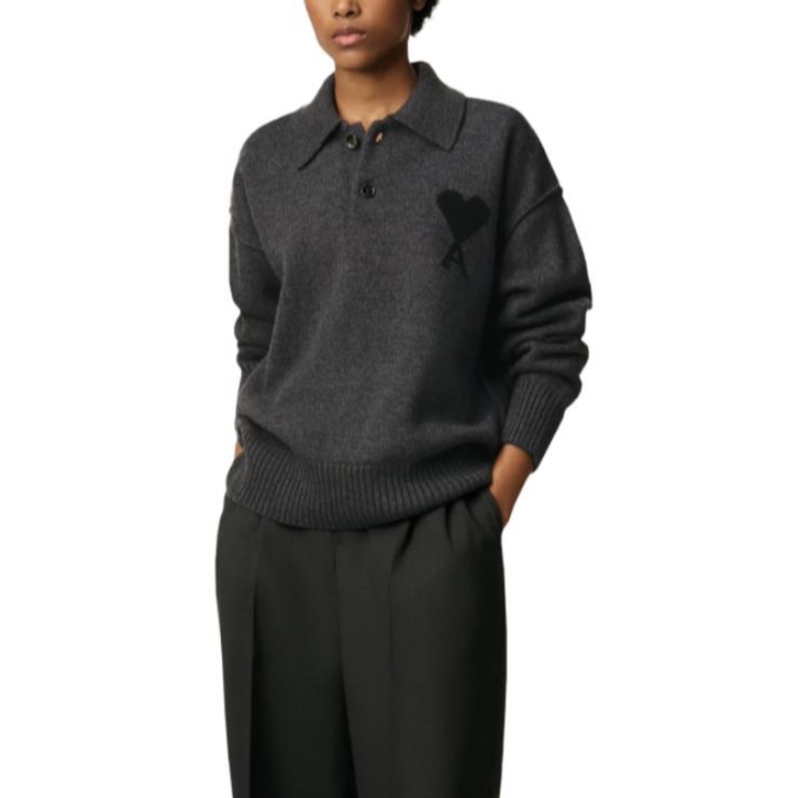 AMI Paris 아미 드 쾨흐 울 폴로 셔츠