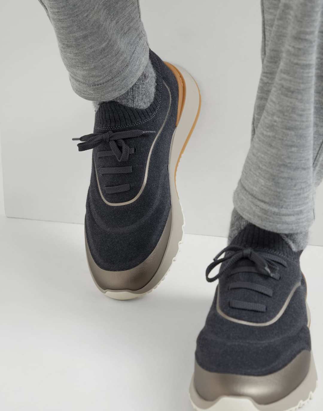 Brunello Cucinelli 니트 스니커즈