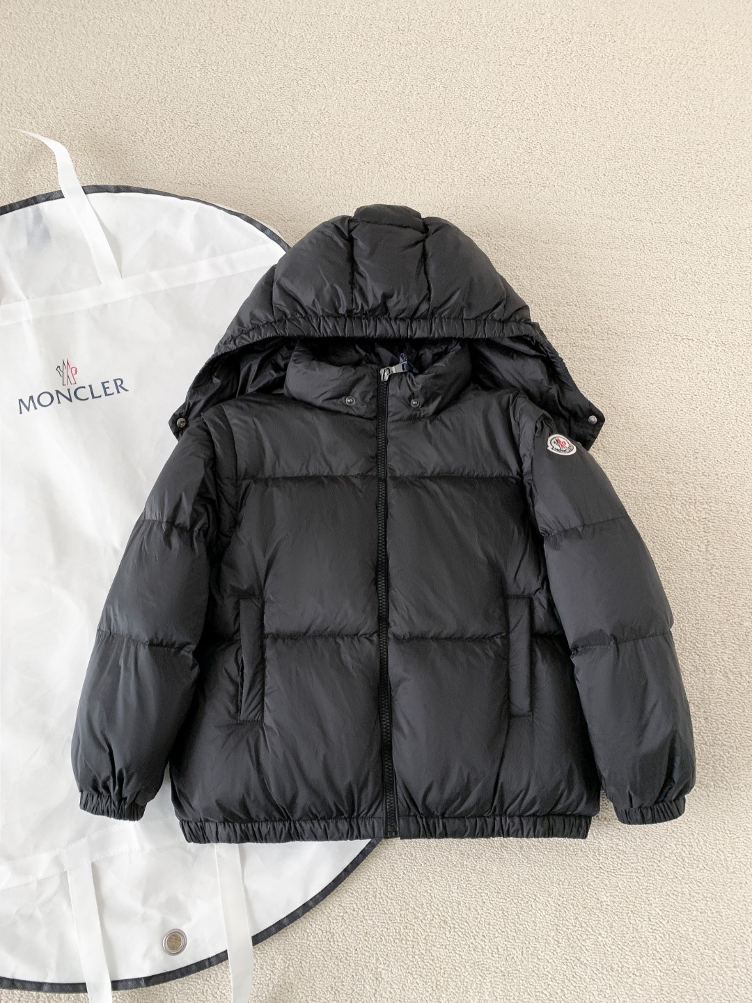 키즈 VANYA 로고 패치 후드 패딩자켓 핑크