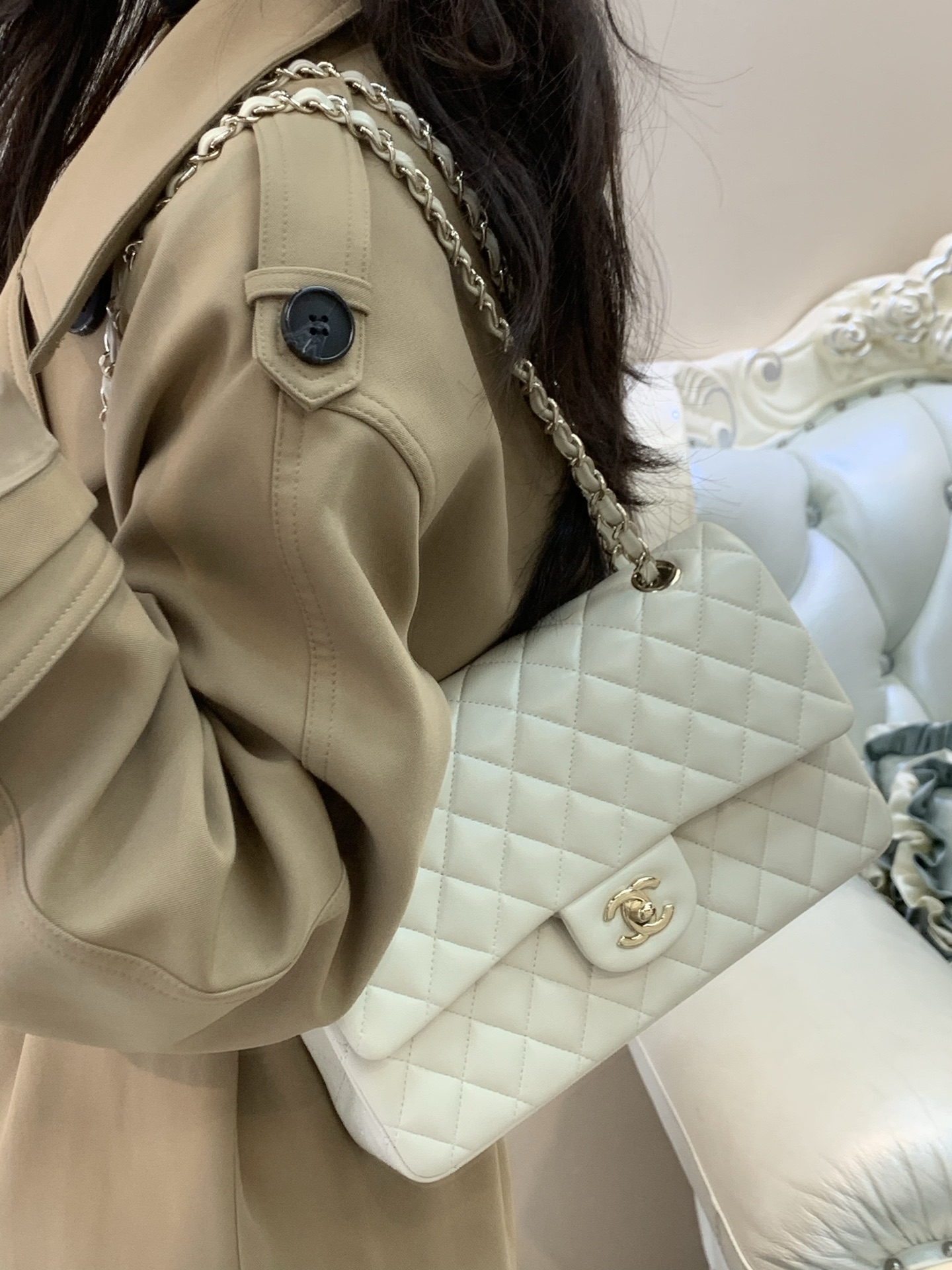 샤❤넬 클래식 캐비어 플랩백 미디움 25cm 112