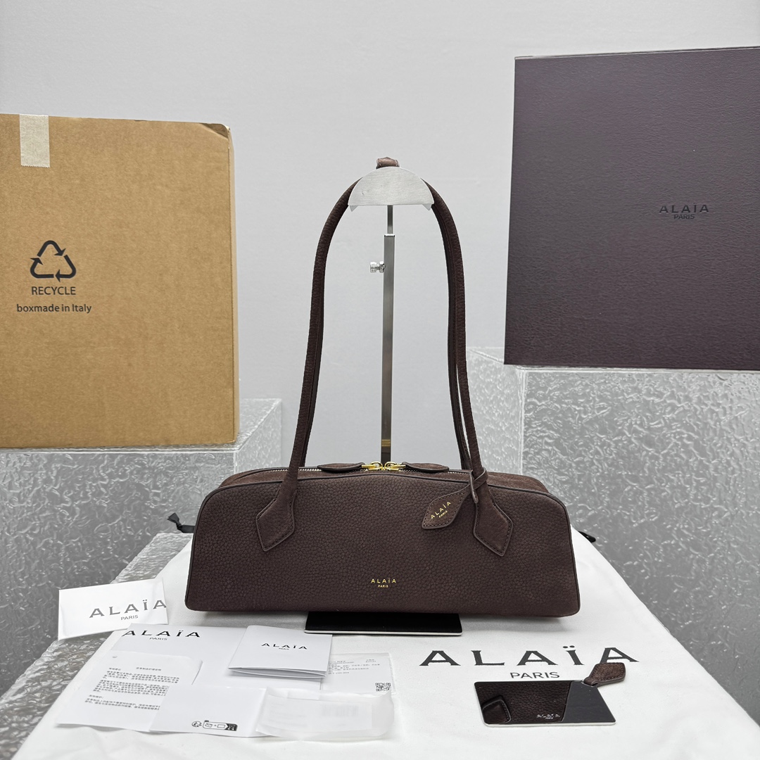 Alaia 알라이아Le Teckel 레더 숄더 백 33x10x11cm