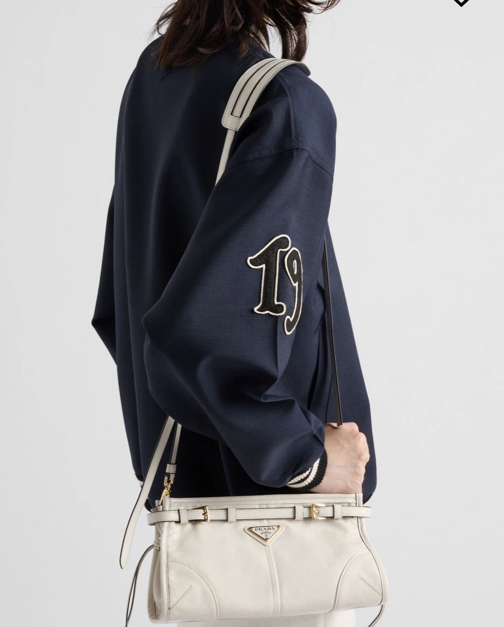 프 라 다 스몰 가죽 숄더백 퓨터 1BH215 26*14*12cm