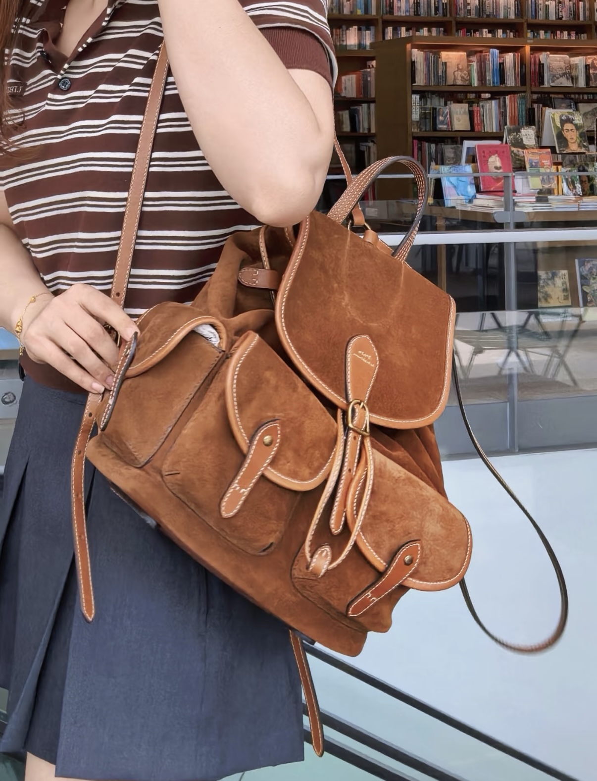 Polo Ralph Lauren 벨포트 스웨이드 백팩  28x 16x 37cm