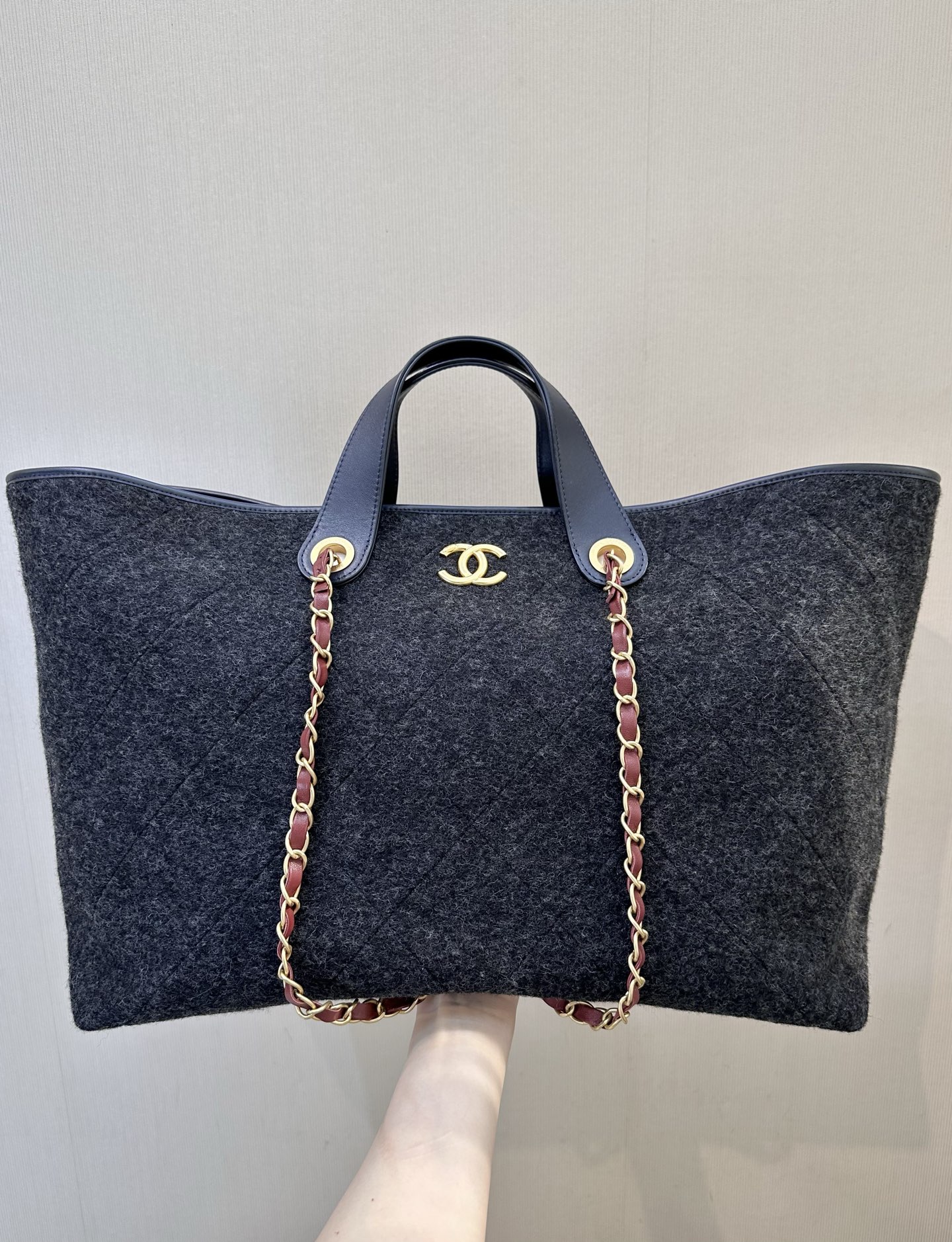 샤*  Maxi shopping bag  AS5853  32X60X17cm