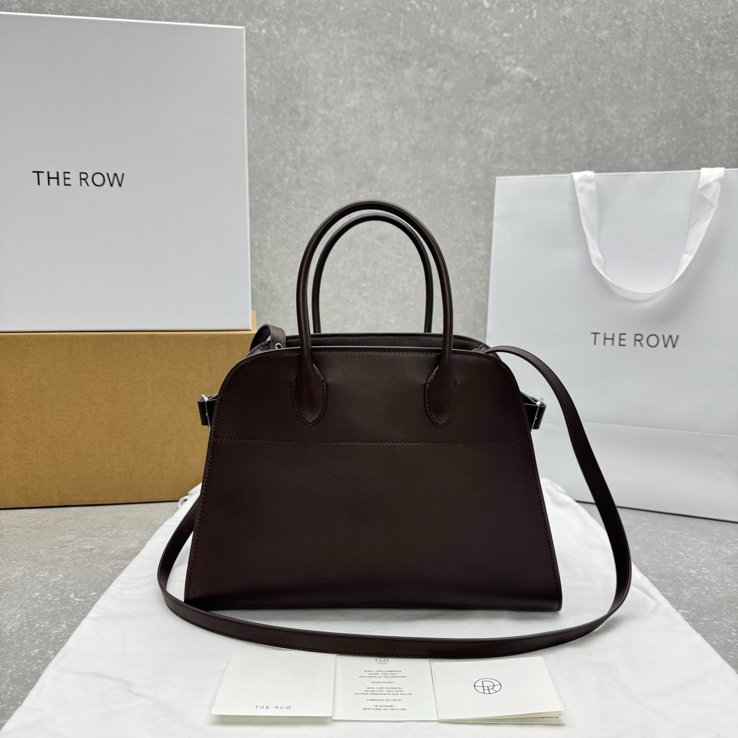 THE  ROW Margaux 12  가죽 백 32X15x25cm