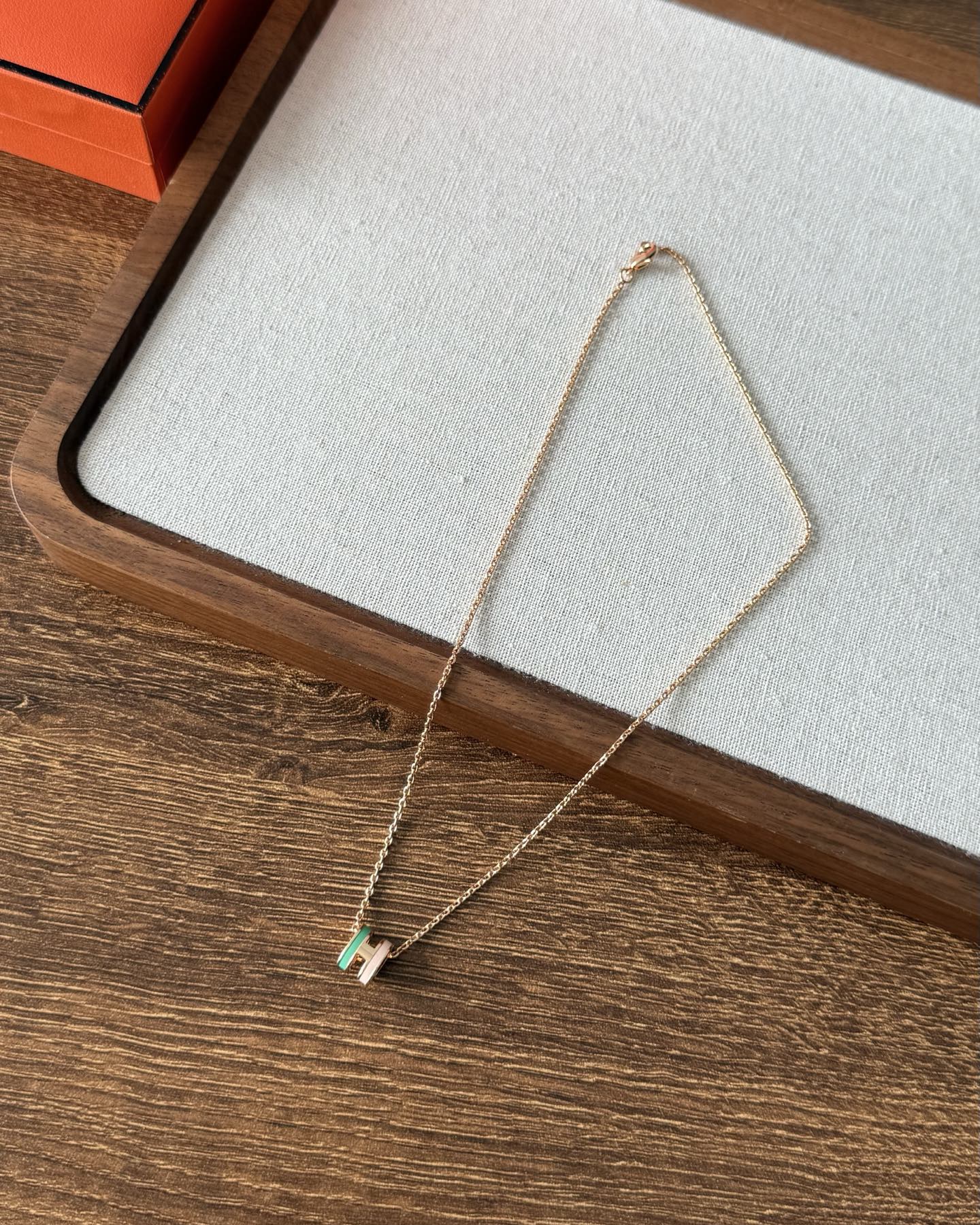 Hermes 미니 팝 목걸이   40cm