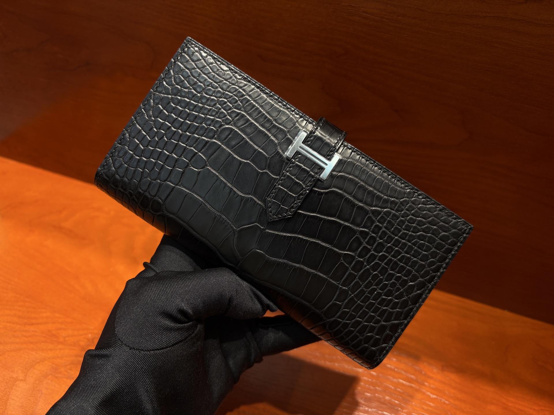 에르메스 크로커 와니 베안장지갑  17.5 *9*0.5cm