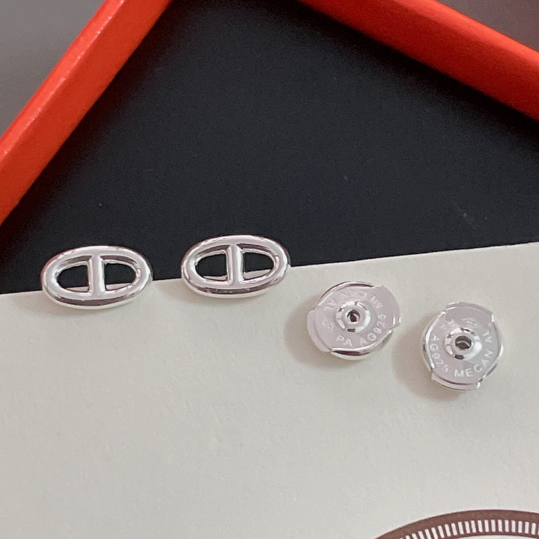 에르메스 돼지코 귀걸이  925