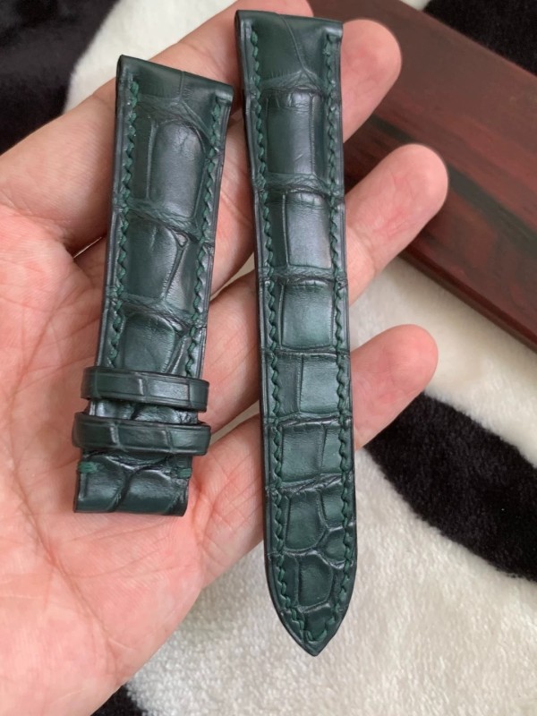 맞춤형 손바느질 아메리칸 앨리게이터 가죽 시계 스트랩